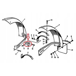 Front fender mounting bracket for c 360 c
