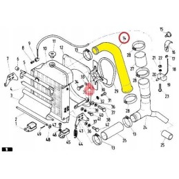 Upper radiator hose C 385 6cyl original Ursus