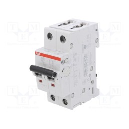 1 pcs x ABB - 2CDS252001R0134 - Circuit breaker, 230/400VAC, Inom: 13A, Poles: 2, Charact: C, 6kA