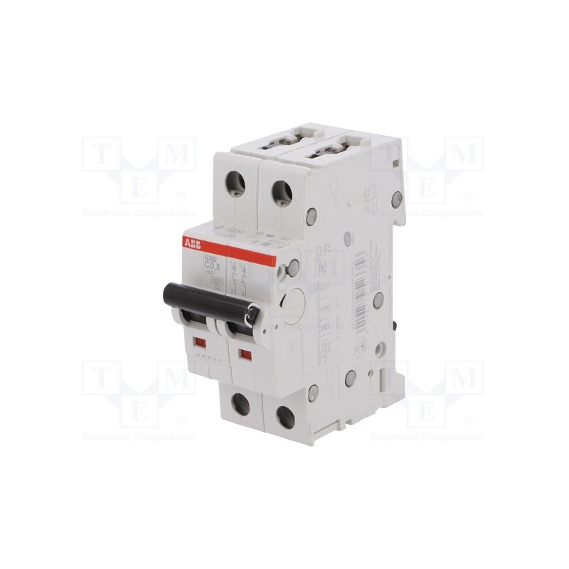 1 pcs x ABB - 2CDS252001R0984 - Circuit breaker, 230/400VAC, Inom: 0.5A, Poles: 2, Charact: C, 6kA
