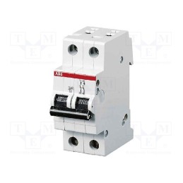 1 pcs x ABB - 2CDS252001R0065 - Circuit breaker, 230/400VAC, Inom: 6A, Poles: 2, Charact: B, 6kA