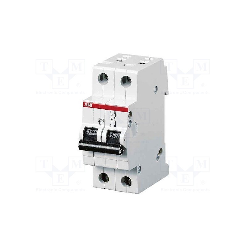 1 pcs x ABB - 2CDS252001R0065 - Circuit breaker, 230/400VAC, Inom: 6A, Poles: 2, Charact: B, 6kA