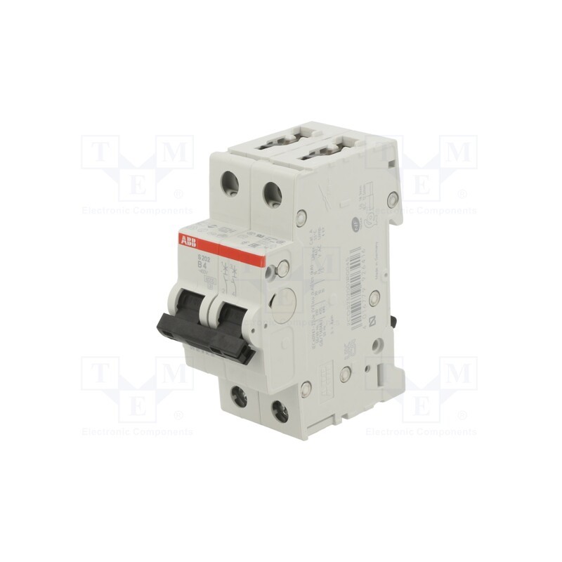1 pcs x ABB - 2CDS252001R0045 - Circuit breaker, 230/400VAC, Inom: 4A, Poles: 2, Charact: B, 6kA