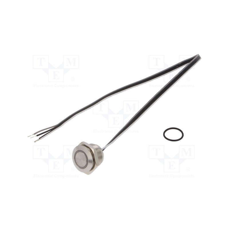 1 pcs x ONPOW - MTA16F-10E/Y/W/24V/S - Switch: vandal resistant, Pos: 2, SPST-NO, 50mA/24VDC, IP65, white