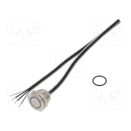 1 pcs x ONPOW - MTA16F-10E/Y/B/12V/S - Switch: vandal resistant, Pos: 2, SPST-NO, 50mA/24VDC, IP65, blue