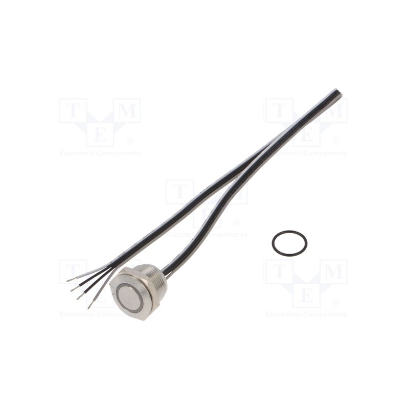 1 pcs x ONPOW - MTA16F-10E/Y/B/12V/S - Switch: vandal resistant, Pos: 2, SPST-NO, 50mA/24VDC, IP65, blue