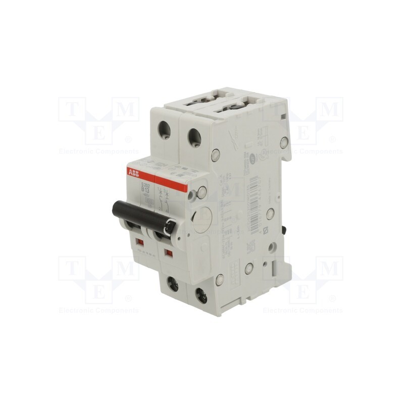 1 pcs x ABB - 2CDS252001R0135 - Circuit breaker, 230/400VAC, Inom: 13A, Poles: 2, Charact: B, 6kA