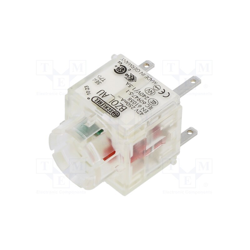 1 pcs x SCHLEGEL - BZOI_AU - Contact block, -30÷70°C, IP00, Contacts: NC + NO, 3mm