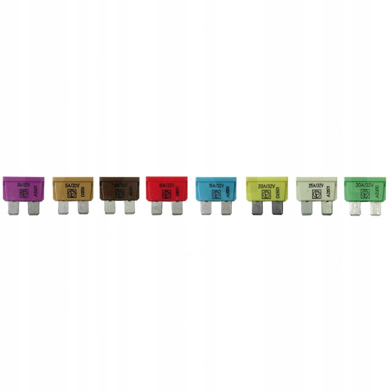 Blade fuse 30a 29 2x8 5x34 3mm green 10