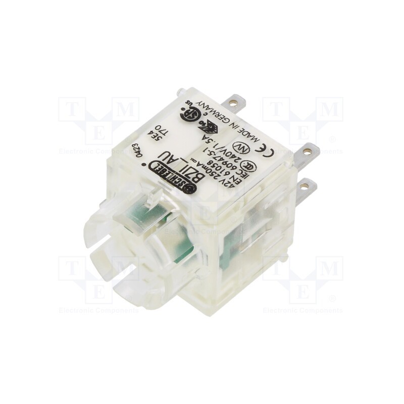 1 pcs x SCHLEGEL - BZII_AU - Contact block, -30÷70°C, IP00, Contacts: NO x2, 3mm