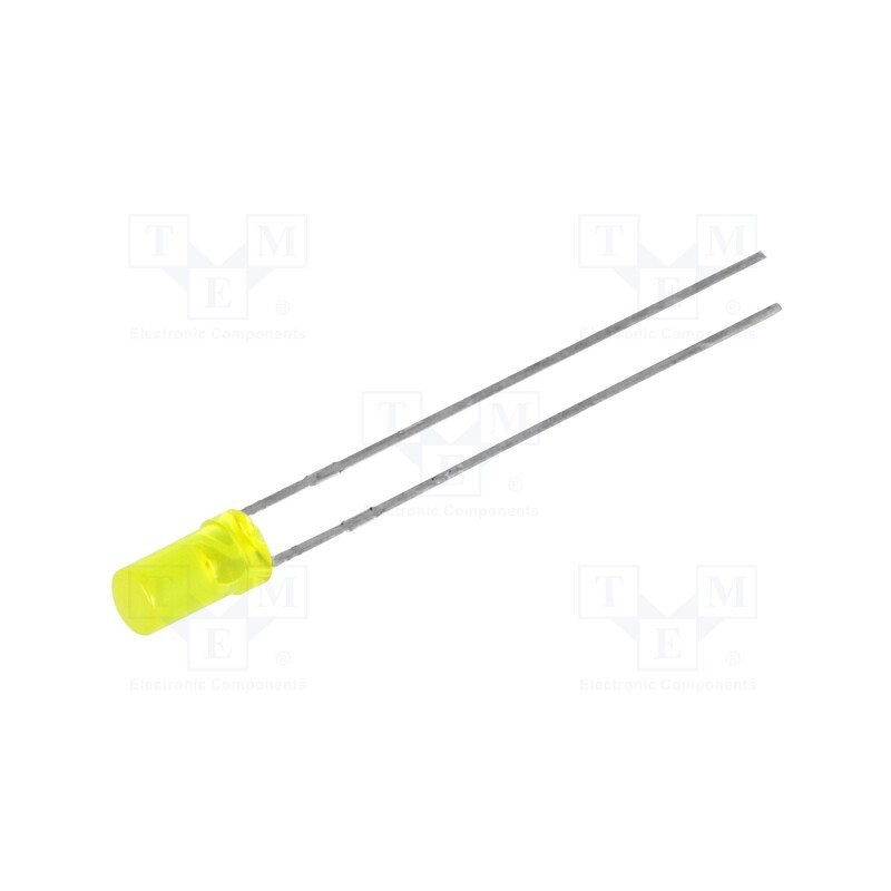 5 pcs x KINGBRIGHT ELECTRONIC - L-424YDT - LED, 3mm, yellow, 1÷4mcd, 100°, Front: flat, 2.1÷2.5V, No.of term: 2