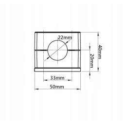 Single clamp 22 mm for mounting hydraulic lines
