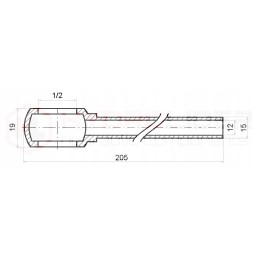 15 mm tube with mesh 1 2, length 205 mm, hydrolider