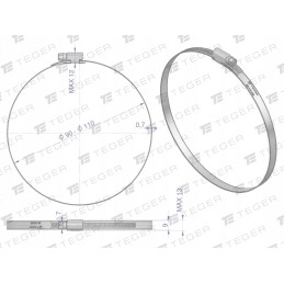 Clamping band 90 110 worm clamp w2 st