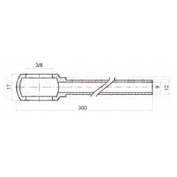 Hydraulic pipe fi12 with eyelet fi 3 8 dl 300mm
