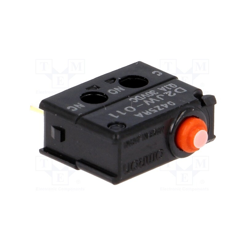 1 pcs x OMRON OCB - D2JW-011 - Microswitch SNAP ACTION, 0.1A/30VDC, without lever, SPDT, Pos: 2