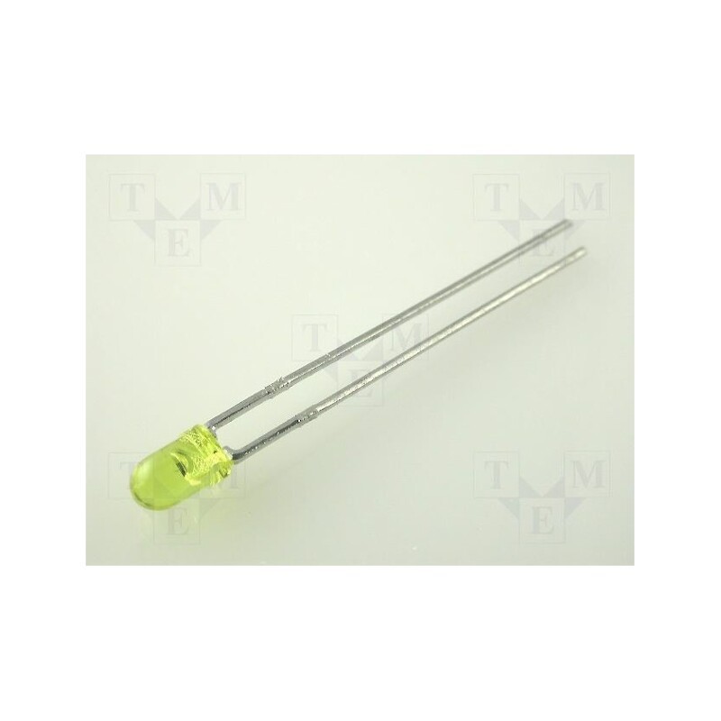 5 pcs x KINGBRIGHT ELECTRONIC - L-934YT - LED, 3mm, yellow, 10÷50mcd, 50°, Front: convex, 2.1÷2.5V