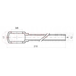 Hydraulic pipe fi12 with eyelet fi 3 8 dl 210mm