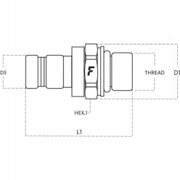 Diagnostic quick connector df plug 1 4 external 1 4