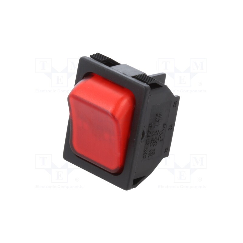 1 pcs x C&K - CN202J3RS215Q7 - ROCKER, DPST-NC, Pos: 2, ON-OFF, 10A/250VAC, red, neon lamp, 250V