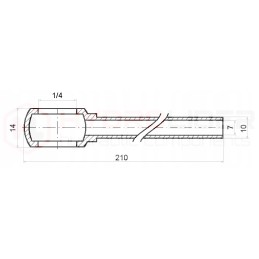 10 diameter tube with 1/4 eyelet, length 210mm, hydrolider