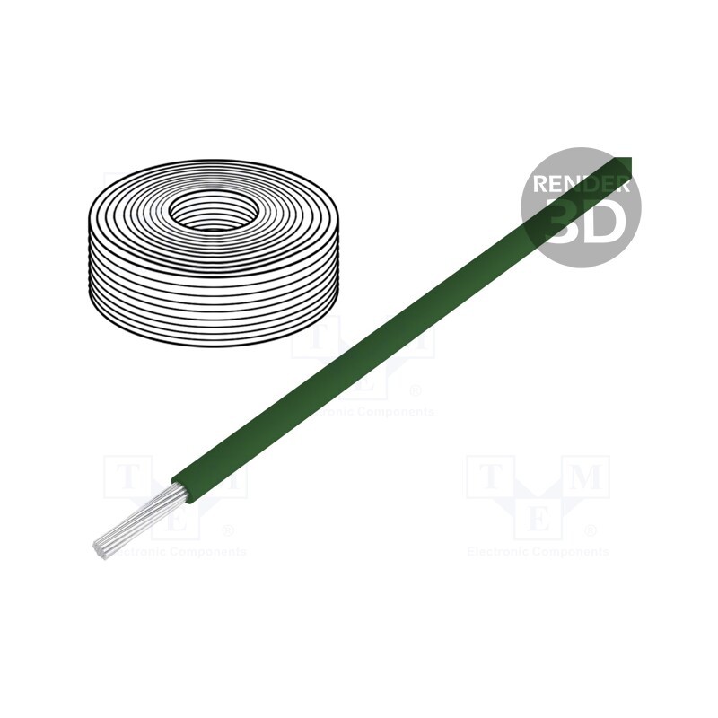 30 m x BELDEN - 9921 005100 - Wire, stranded, Cu, 22AWG, PVC, dark green, 300V, 30m, 100ft