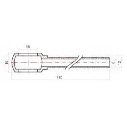 12 mm diameter tube with a mesh of 18 mm, length 115 mm, hydrolider