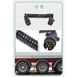 Spiral electric cable 7 pin plug 12v 5m