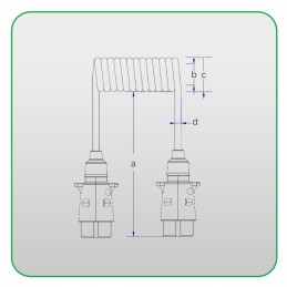 Spiral electric cable 7 pin plug 12v 5m