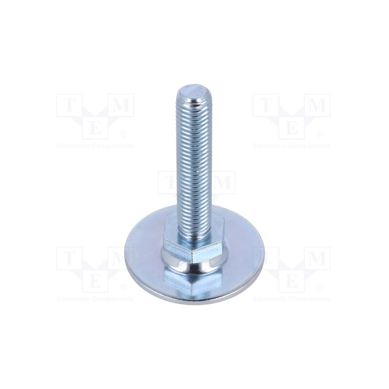 1 pcs x ELESA+GANTER - GN 40-40-M10-50-A0-S - Foot, Base dia: 40mm, M10, steel, Plunger length: 50mm