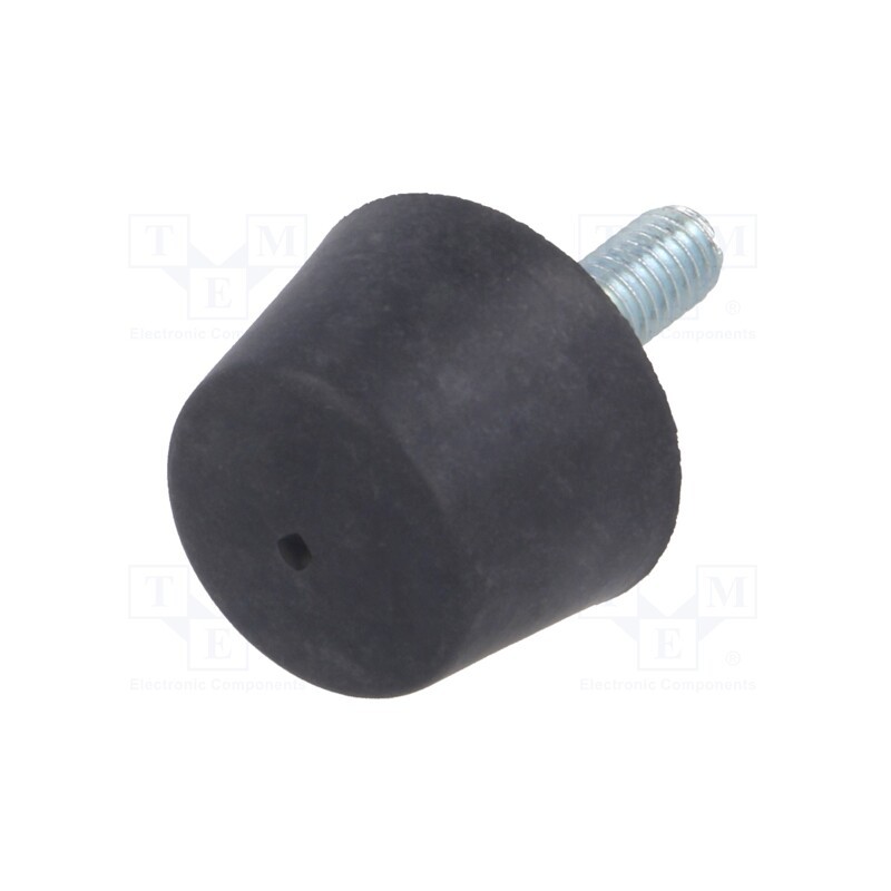 1 pcs x ELESA+GANTER - DVB.6-25-17-M6-18-55 - Vibroisolation foot, Ø: 25mm, Shore hardness: 55±5, 293N, 69N/mm