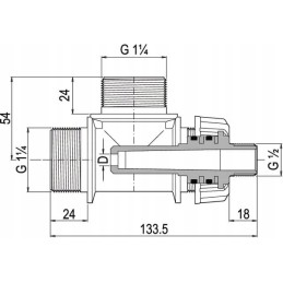 3-way induction hopper ejector, 9 mm venturi