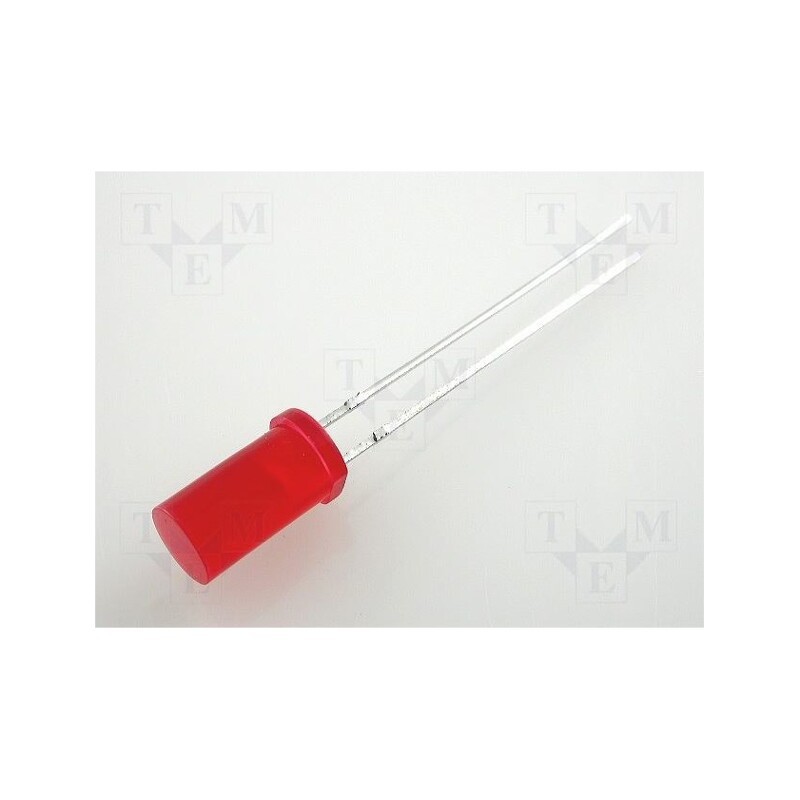 5 pcs x KINGBRIGHT ELECTRONIC - L-483IDT - LED, 5mm, red, 2÷5mcd, 100°, Front: flat, 2÷2.5V, No.of term: 2