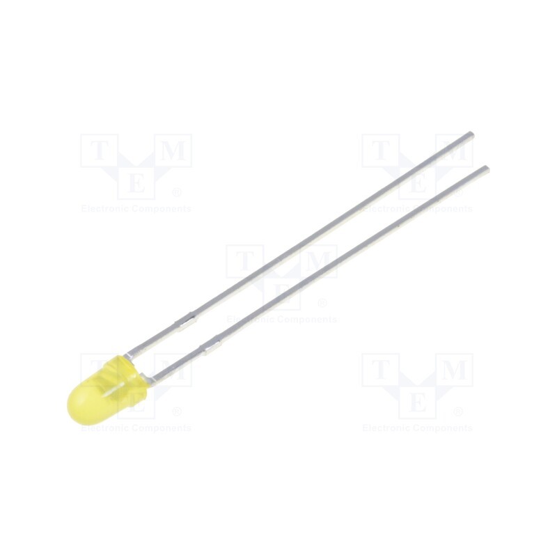 5 pcs x KINGBRIGHT ELECTRONIC - L-934SYD - LED, 3mm, yellow, 110÷250mcd, 60°, Front: convex, 2÷2.5V