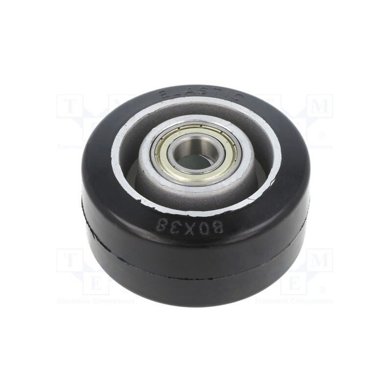 1 pcs x RADER - ALGE 80/15K - Transport wheel, Ø: 80mm, W: 38mm, 150kg, rubber, Shore hardness: 70