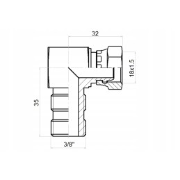 Angle connection ed ba g3 8 m18x1 5 hydrolider