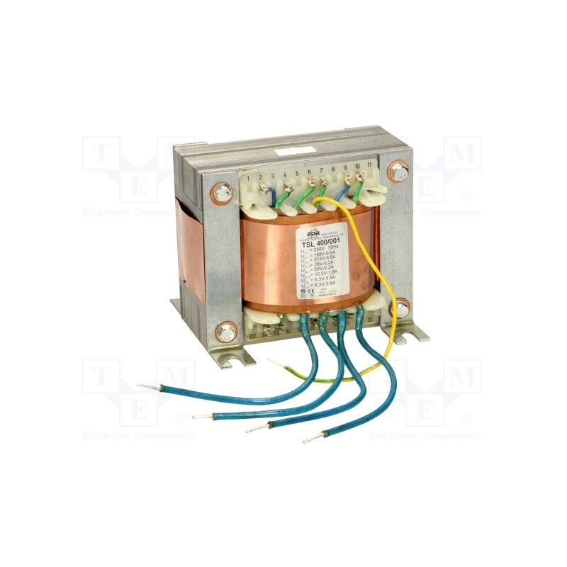 1 pcs x INDEL - TSL 400/001 - Transformer: mains, 230VAC, 168V, 313V, 28V, 10.5V, 6.4V, 6.4V, 69V