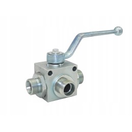 Hydraulic manual ball valve, 3-way, 22x1 5