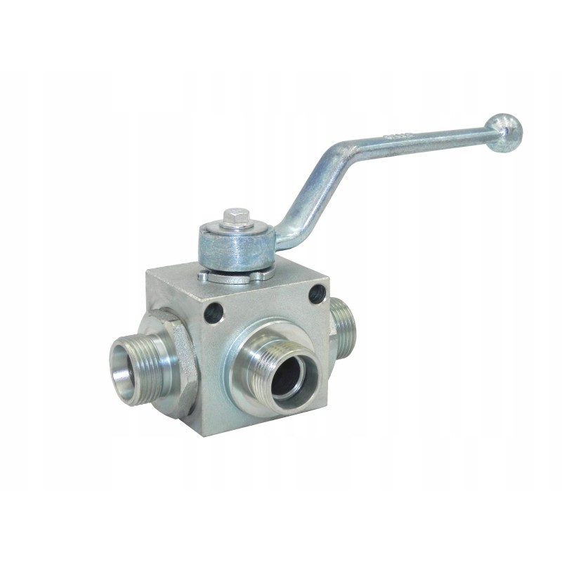 Hydraulic manual ball valve, 3-way, 22x1 5