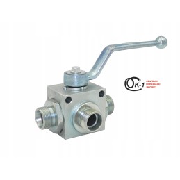 Hydraulic manual ball valve, 3-way, 22x1 5