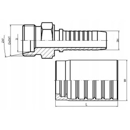 5x male connector M18 with sleeve DN10 3 8