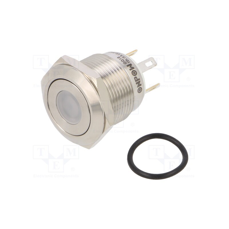 1 pcs x ONPOW - GQ19F-10D/J/B/24V/S - Switch: vandal resistant, Pos: 2, SPST-NO, 0.5A/220VAC, 2A/36VDC