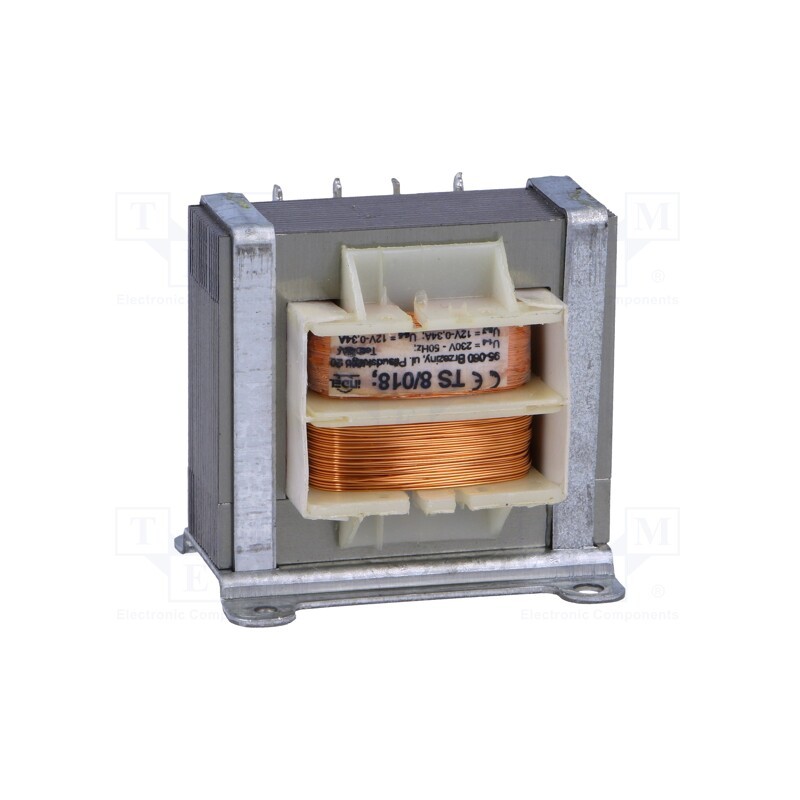 1 pcs x INDEL - TS 8/018 - Transformer: mains, 8VA, 230VAC, 12V, 12V, 340mA, 340mA, screw type