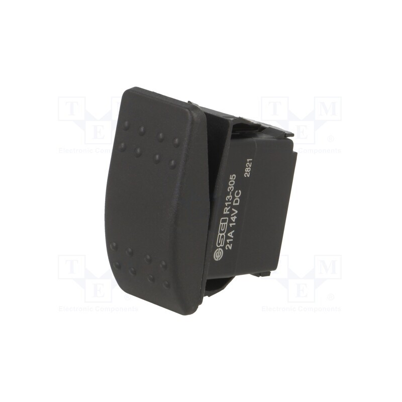 1 pcs x SWITCH COMPONENTS - SRD1-1A-DC-1-BNN - ROCKER, SPST, Pos: 2, OFF-ON, 20A/14VDC, black, IP56, none, UL94V-2