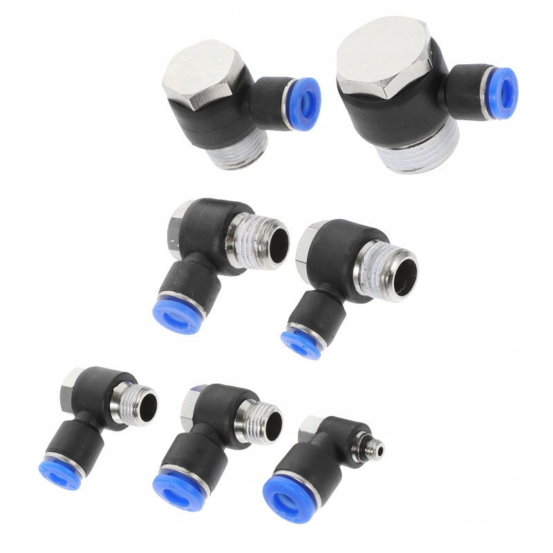 Pipe connector, quick connector, hose thread, 7 pcs