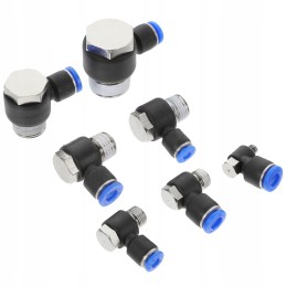 Quick connector pipes for high pressure hoses, 7 pcs