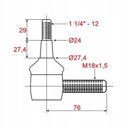 Ball joint 76mm Ford New Holland 83948964
