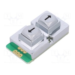 1 pcs x ACCORD - AK-102-AR-SSB-WP-MM - Keypad, No.of butt: 2, metal, Mech.durability: 1000000cycles, 1.5N