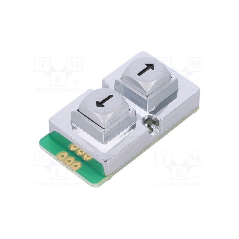 1 pcs x ACCORD - AK-102-AR-SSB-WP-MM - Keypad, No.of butt: 2, metal, Mech.durability: 1000000cycles, 1.5N