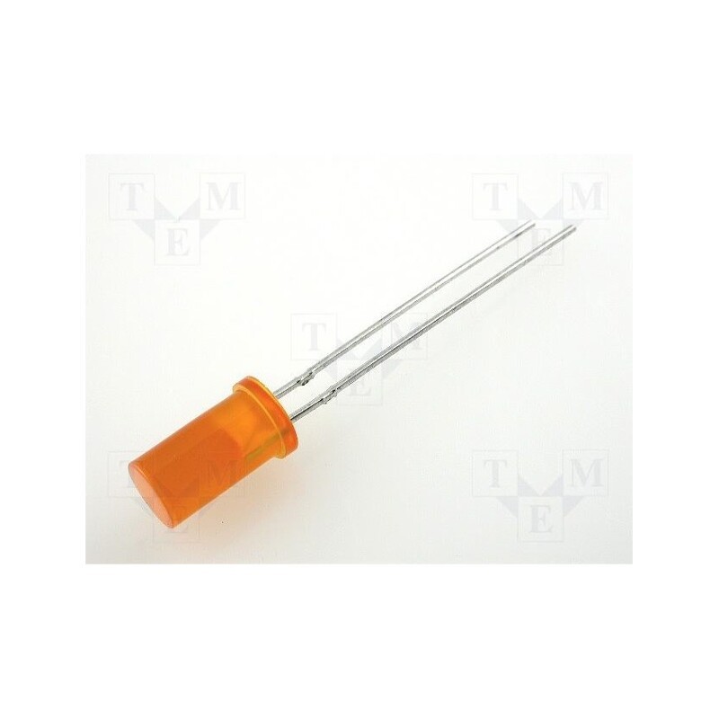 5 pcs x KINGBRIGHT ELECTRONIC - L-483EDT - LED, 5mm, orange, 3÷7mcd, 100°, Front: flat, 2÷2.5V, No.of term: 2